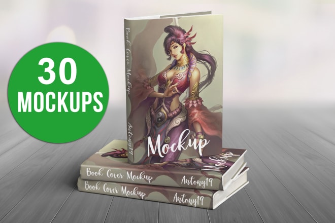 I will create 30 book mockups from your 2d cover