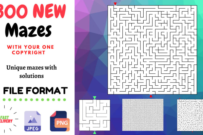 I will create 300 unique mazes that have never been published