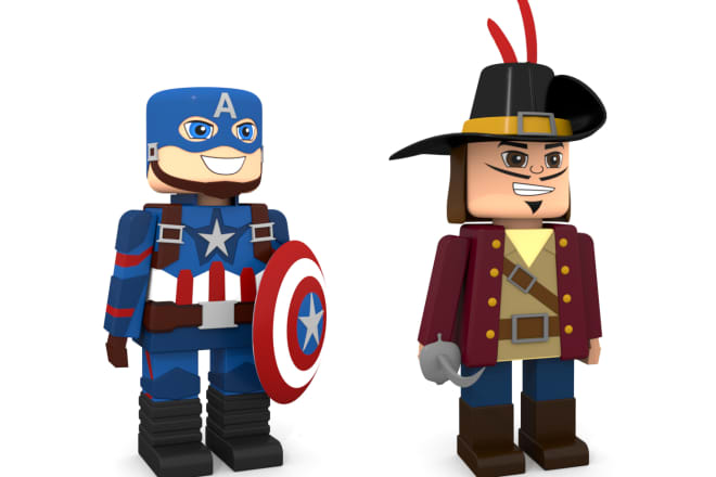 I will create 3d lego style characters