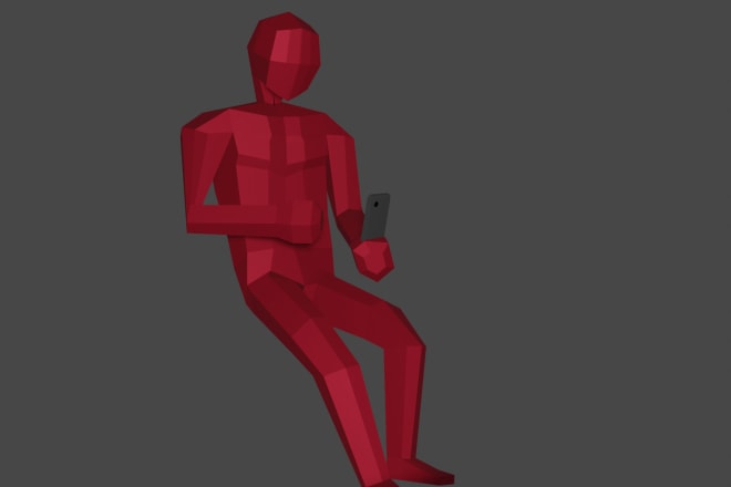 I will create 3d low poly human in any pose