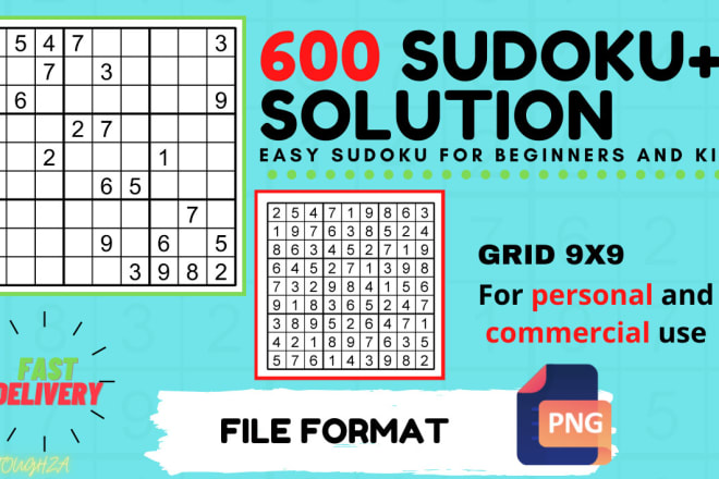 I will create 600 sudoku puzzles, never been published or used