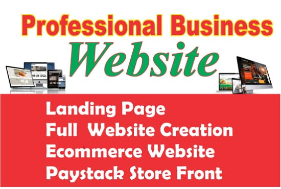 I will create a business website, wordpress website, ecommerce or paystack storefront
