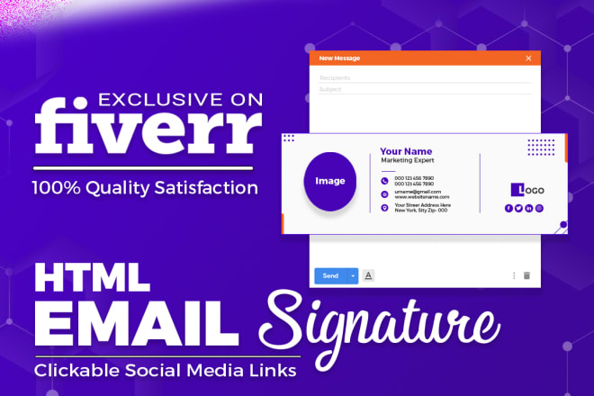I will create a clickable HTML email signature for outlook or gmail
