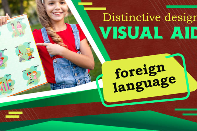 I will create a colorful flash card design for learning a foreign language