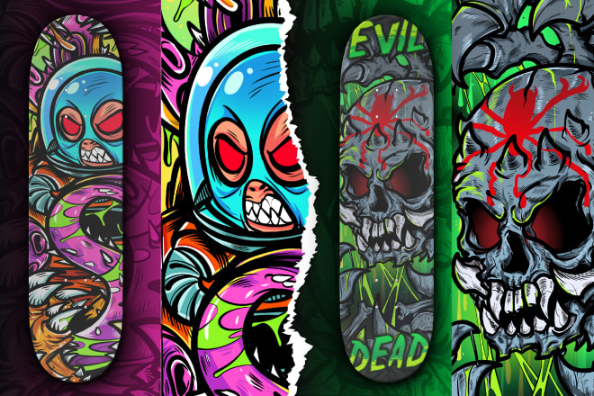 I will create a custom skateboard design