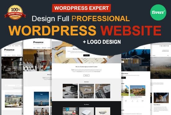 I will create a full wordpress website for you with logo design