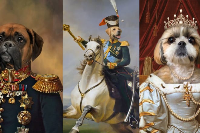 I will create a historical renaissance portrait of your pet