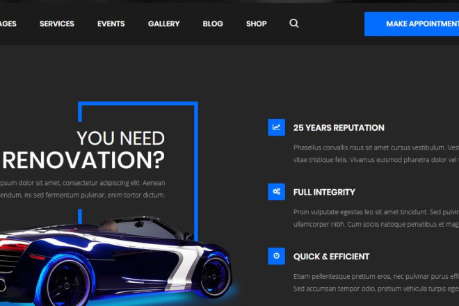I will create a mechanic auto workshop website with a booking system