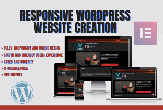 I will create a modern responsive wordpress website using astra theme and elementor pro