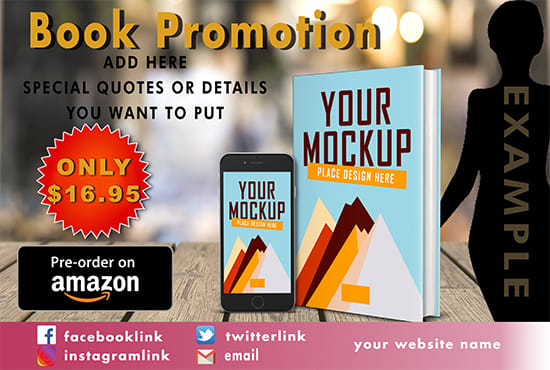 I will create a promotional banner ad for your book cover