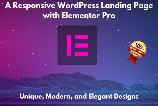 I will create a responsive wordpress landing page with elementor