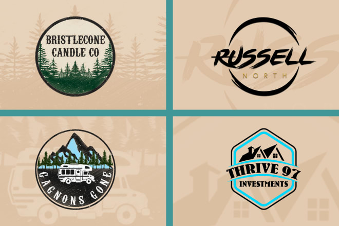 I will create a retro, vintage, or badge style logo for your brand