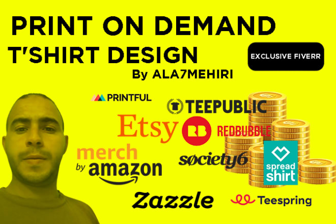 I will create a trendy print on demand t shirt design
