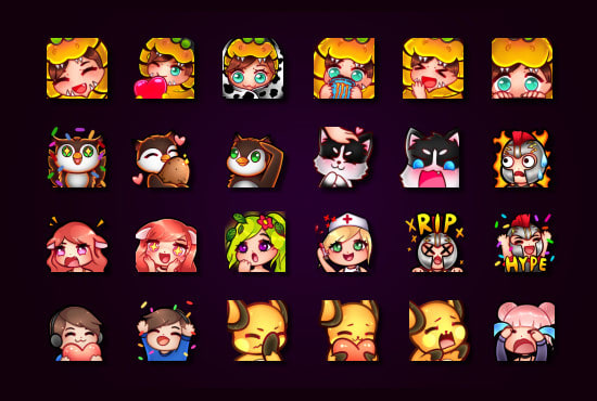 I will create adorable twitch emotes and sub badges for your stream and community