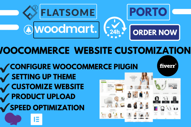 I will create an ecommerce website using electro, flatsome,woodmart, porto,woocommerce