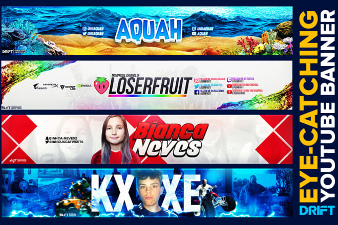 I will create an eye catching youtube banner and logo