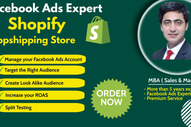 I will create and manage facebook ads for shopify store
