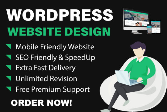 I will create any type of mobile friendly wordpress website design