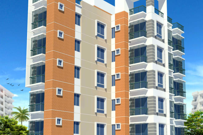 I will create apartment building 3d design and 2d floor plan