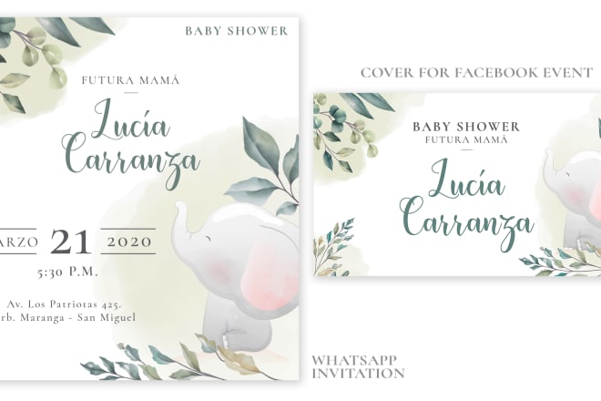 I will create beautiful baby shower invitations