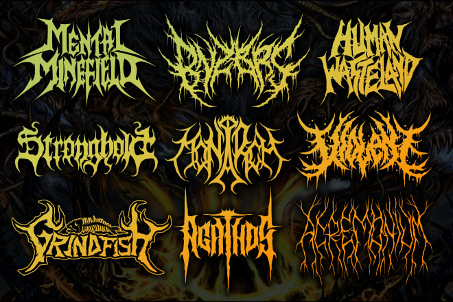I will create black, death metal, grindcore deathcore band logo