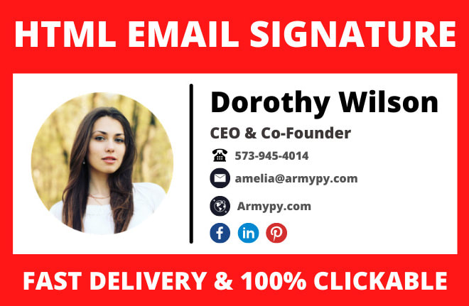 I will create clickable email signature for outlook and gmail