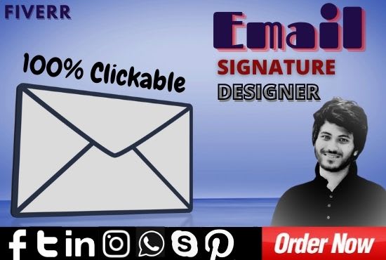 I will create clickable professional e mail signature