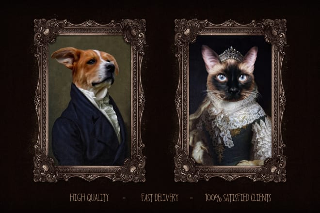 I will create custom royal pet portrait renaissance high quality