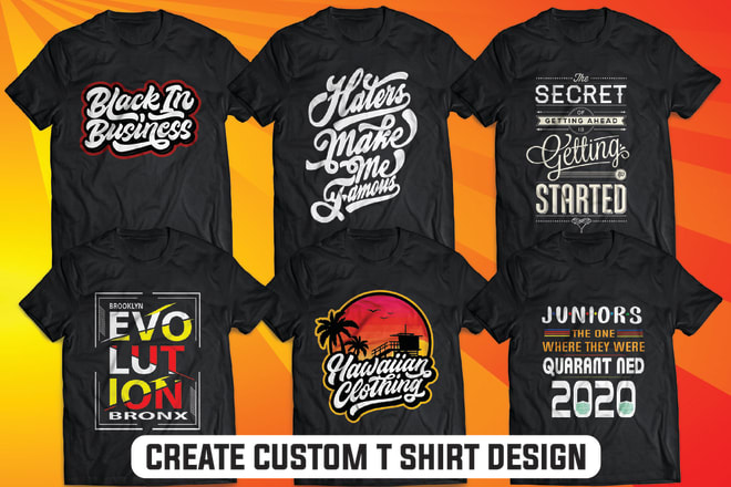 I will create custom t shirt design