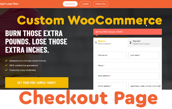 I will create custom woocommerce checkout page