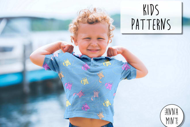 I will create cute hand drawn pattern for kids