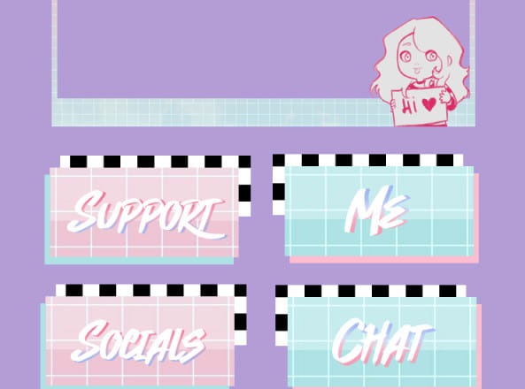 I will create cute twitch overlay and panels