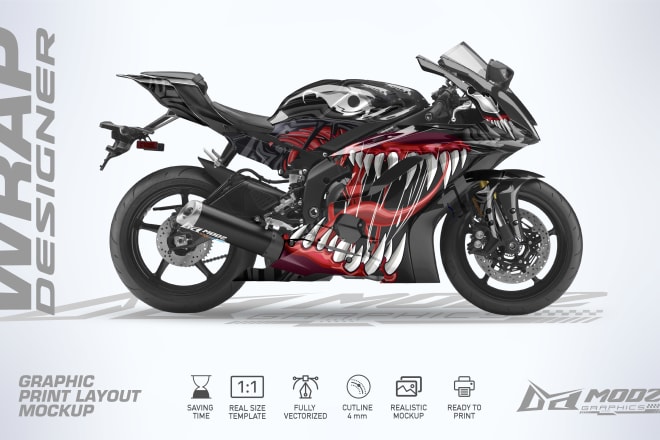 I will create design motorcycle streetbike wrap design