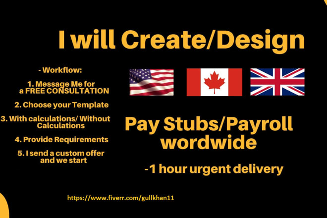 I will create employee or self employed pay stubs