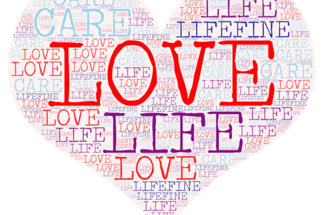 I will create eye love word cloud art for you