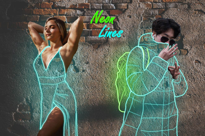 I will create invisible neon clothing portraits