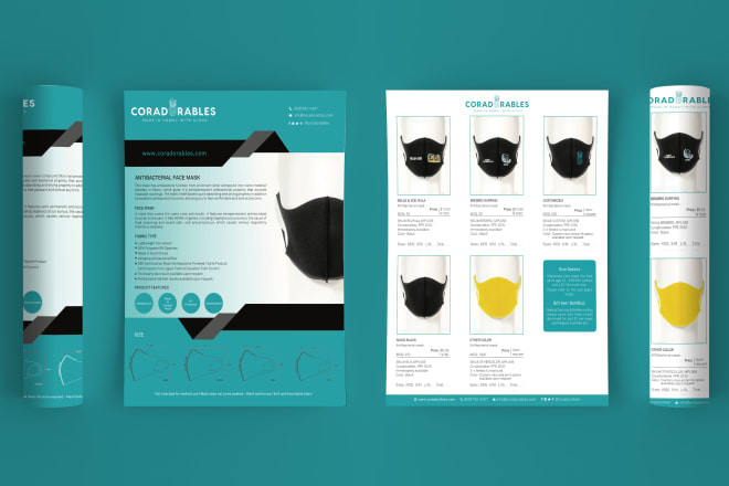 I will create mask ppe product catalog sell sheet or line sheet