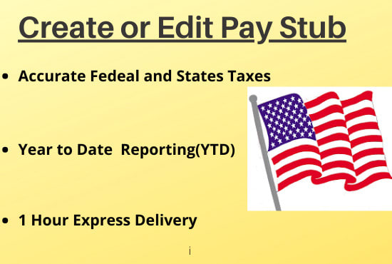 I will create pay stub and check stubs for employee or self employed