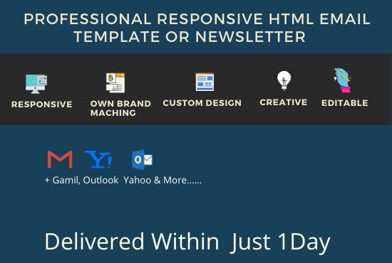 I will create professional responsive HTML email template or newsletter