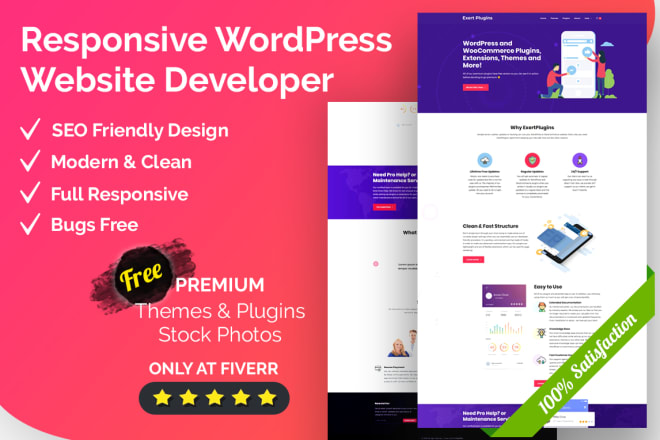 I will create responsive wordpress website with awesome design