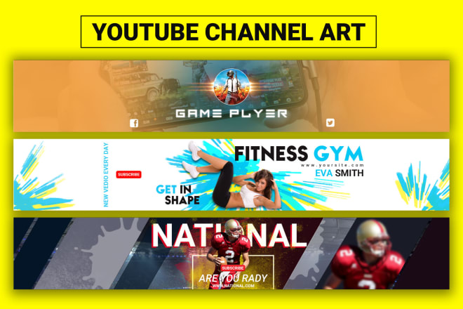 I will create stylish youtube banner channel art cover and twitter web banner