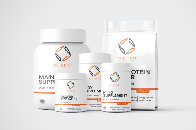 I will create supplement label design, vitamin bottle label, and product packaging