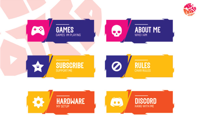 I will create twitch panels, overlays, banners for streamers