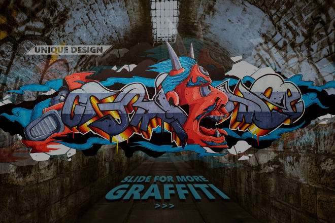 I will create unique graffiti art with your word