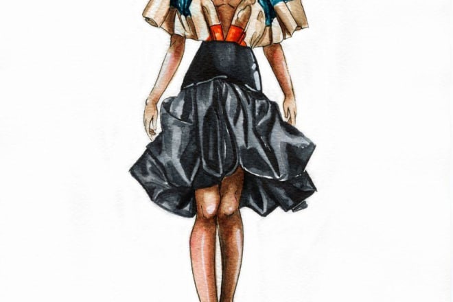 I will create watercolor fashion illustrations