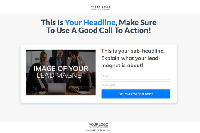 I will create well converting lead magnet landing page that collects email addresses