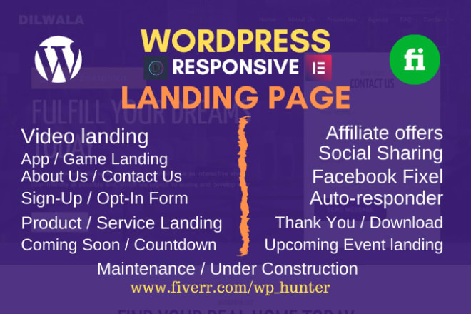 I will create wordpress landing, sales, squeeze page