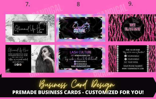 I will customize a business card for your beauty or fashion brand