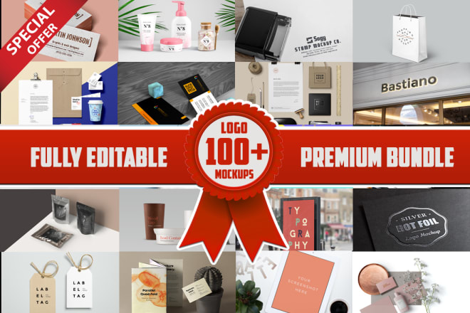 I will deliver 100 advertisement logo mockup bundle