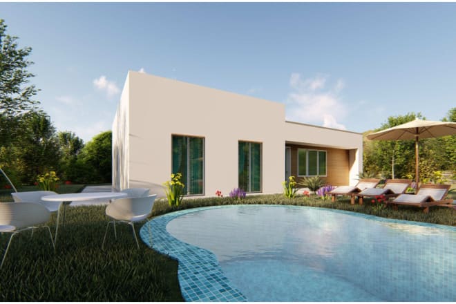 I will design 3d house, landscape and render realistic images